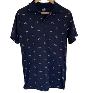 Molokai Surf Co Mens Navy Polo Shirt Size Small White Sunglasses Novelty‎ Print